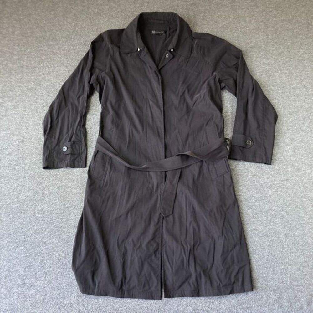 The J.Peterman Company Trench Style Dress Womens Medium M Black‎ Long Sleeve